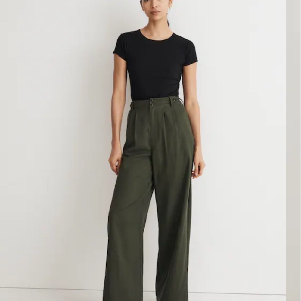 Women's Dark Green Harlow Wide-Leg Pants